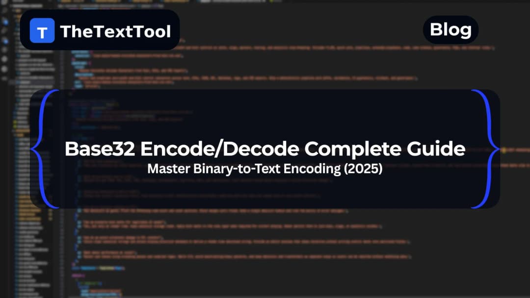 Base32 Encode/Decode Complete Guide: Master Binary-to-Text Encoding for DNS, QR Codes & Case-Insensitive Systems (2025)