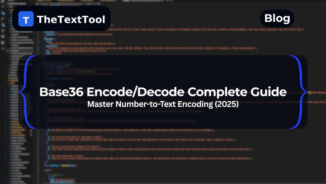 Base36 Encode/Decode Complete Guide: Master Number-to-Text Encoding for Short URLs, IDs & Compact Data (2025)