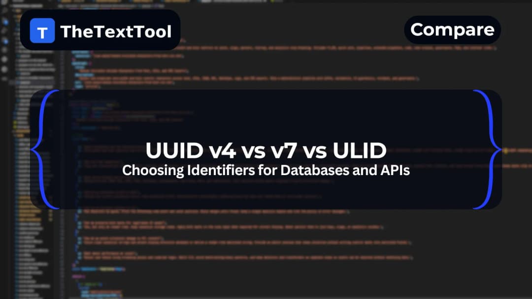 UUID v4 vs v7 vs ULID — Choosing Identifiers for Databases and APIs