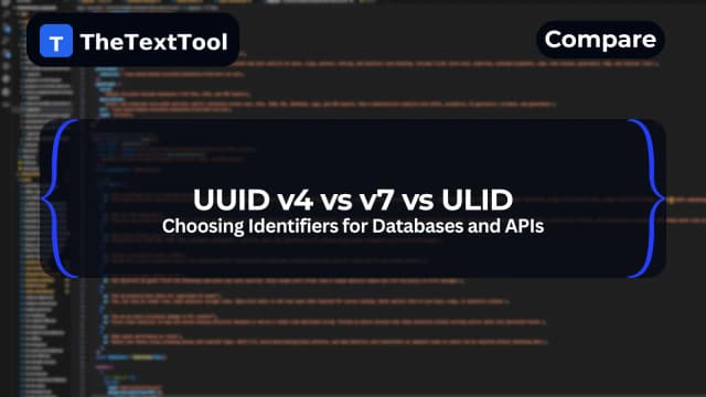 UUID v4 vs v7 vs ULID — Choosing Identifiers for Databases and APIs