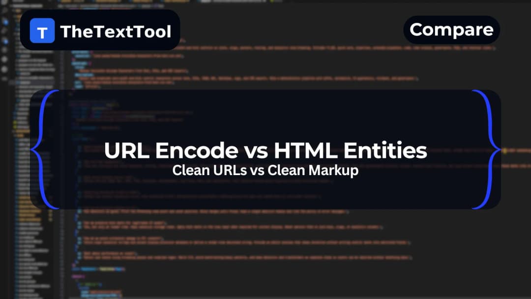 URL Encode vs HTML Entities — Clean URLs vs Clean Markup