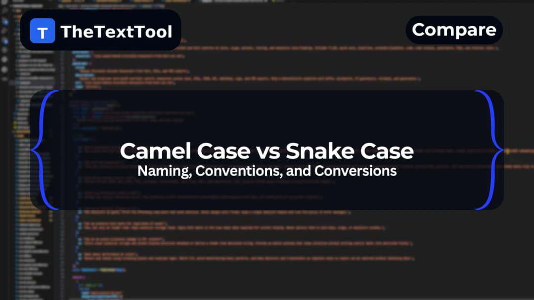 Camel Case vs Snake Case — Naming, Conventions, and Conversions