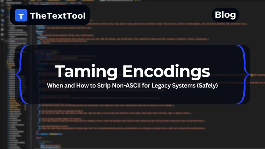 Taming Encodings: When and How to Strip Non-ASCII for Legacy Systems (Safely)
