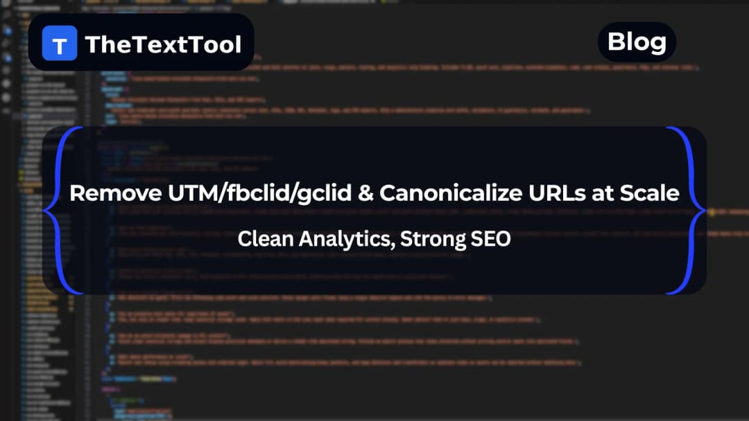 Remove UTM/fbclid/gclid & Canonicalize URLs at Scale