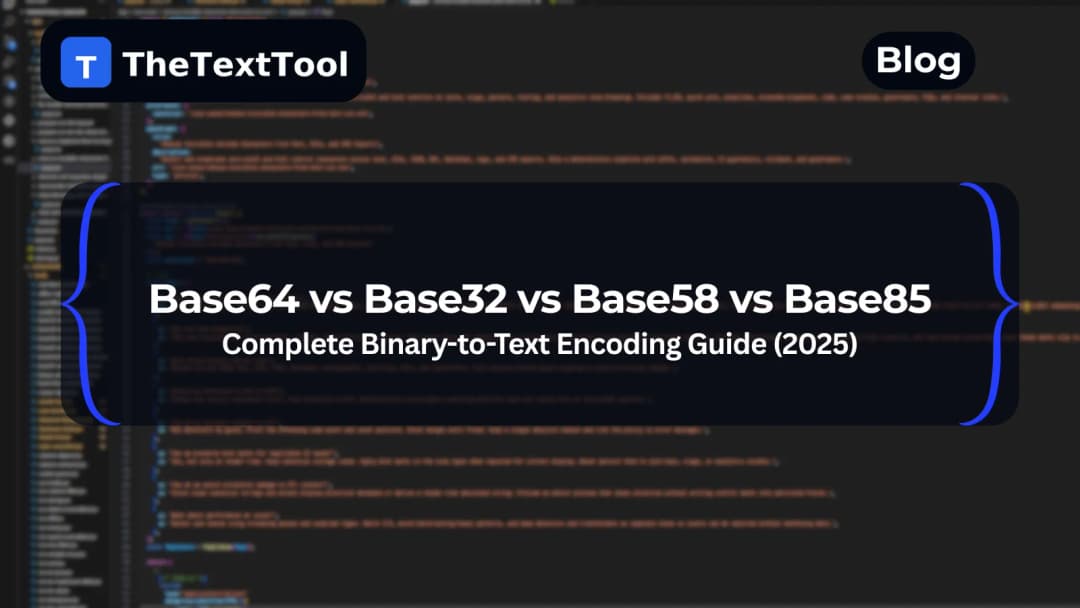 Base64 vs Base32 vs Base58 vs Base85: Complete Binary-to-Text Encoding Guide (2025)