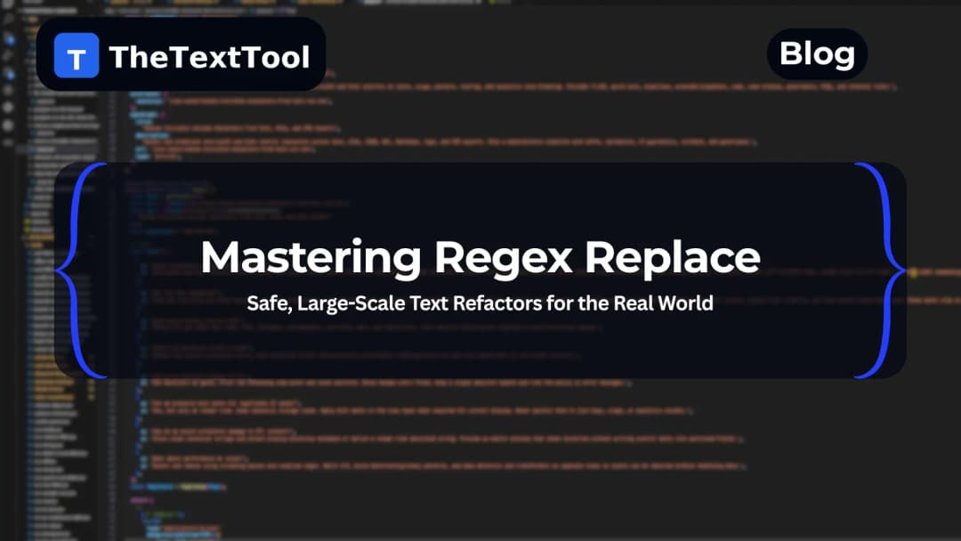 Mastering Regex Replace: Safe, Large-Scale Text Refactors for the Real World