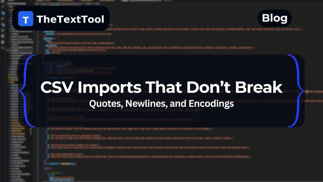 CSV Imports That Don’t Break — Quotes, Newlines, and Encodings