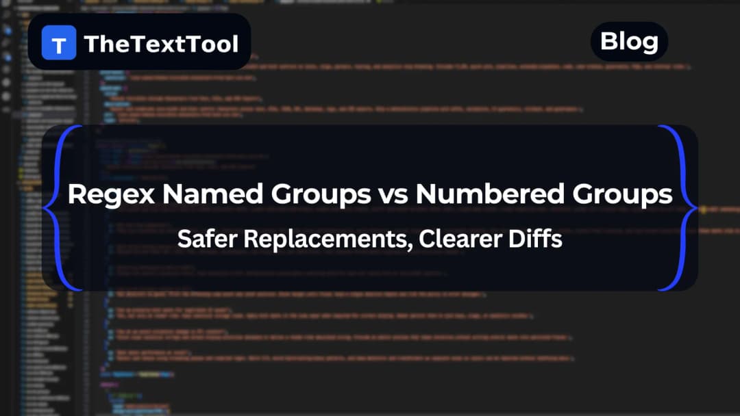 Regex Named Groups vs Numbered Groups — Safer Replacements, Clearer Diffs