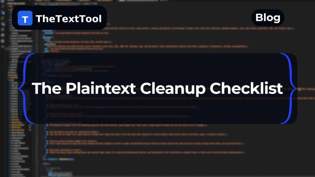 The Plaintext Cleanup Checklist: Essential Fixes for Clean, Reliable Text