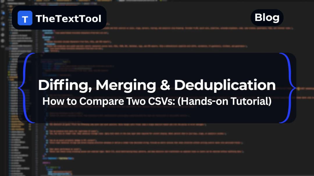 How to Compare Two CSVs: Diffing, Merging & Deduplication (Hands-on Tutorial)