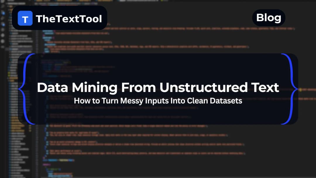 Data Mining From Unstructured Text: How to Turn Messy Inputs Into Clean Datasets