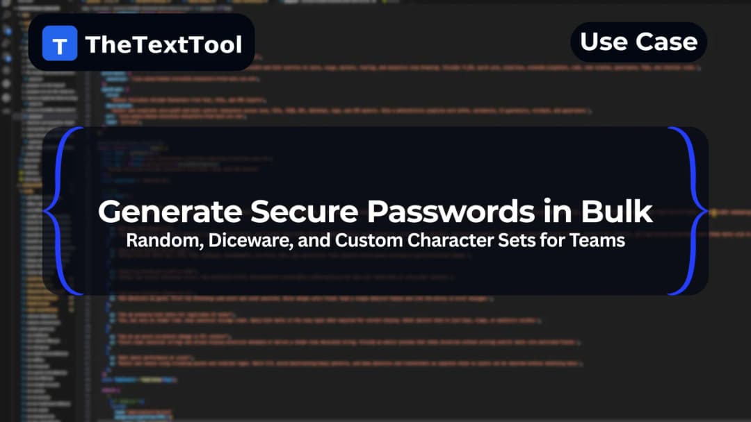 Generate Secure Passwords in Bulk — Random, Diceware, and Custom Character Sets for Teams