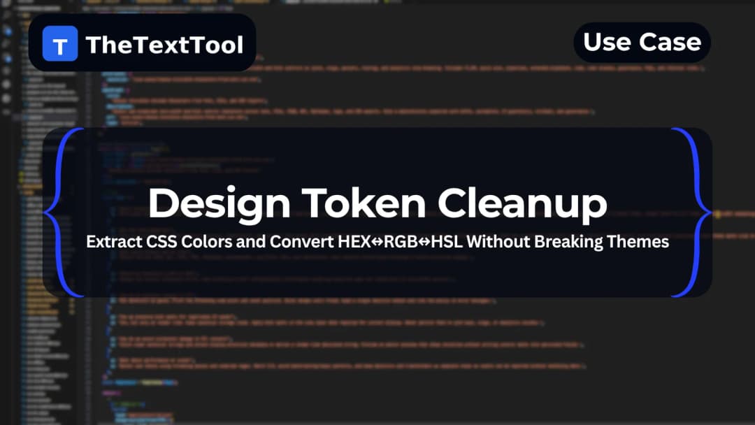 Design Token Cleanup — Extract CSS Colors and Convert HEX↔RGB↔HSL Without Breaking Themes