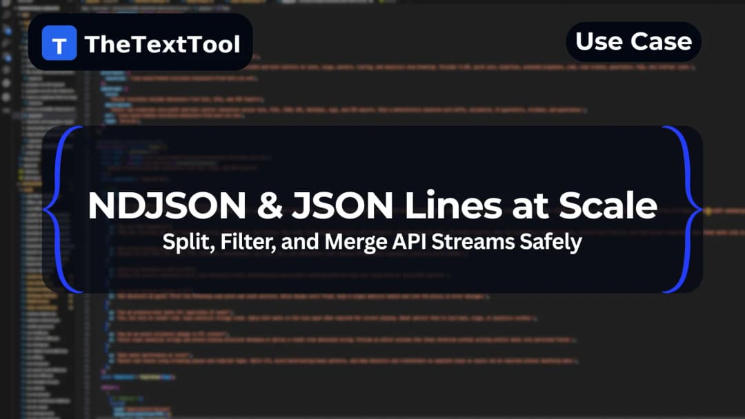 NDJSON & JSON Lines at Scale — Split, Filter, and Merge API Streams Safely