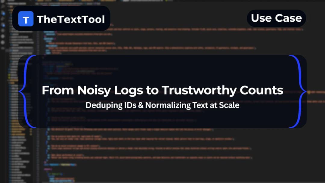 From Noisy Logs to Trustworthy Counts — Deduping IDs & Normalizing Text at Scale