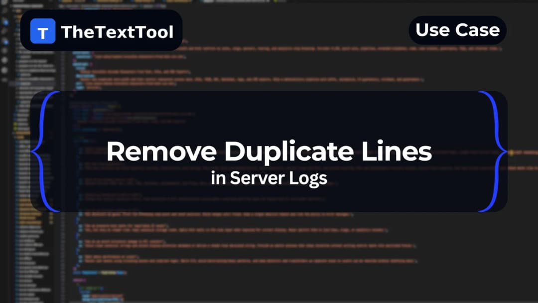 Remove Duplicate Lines in Logs