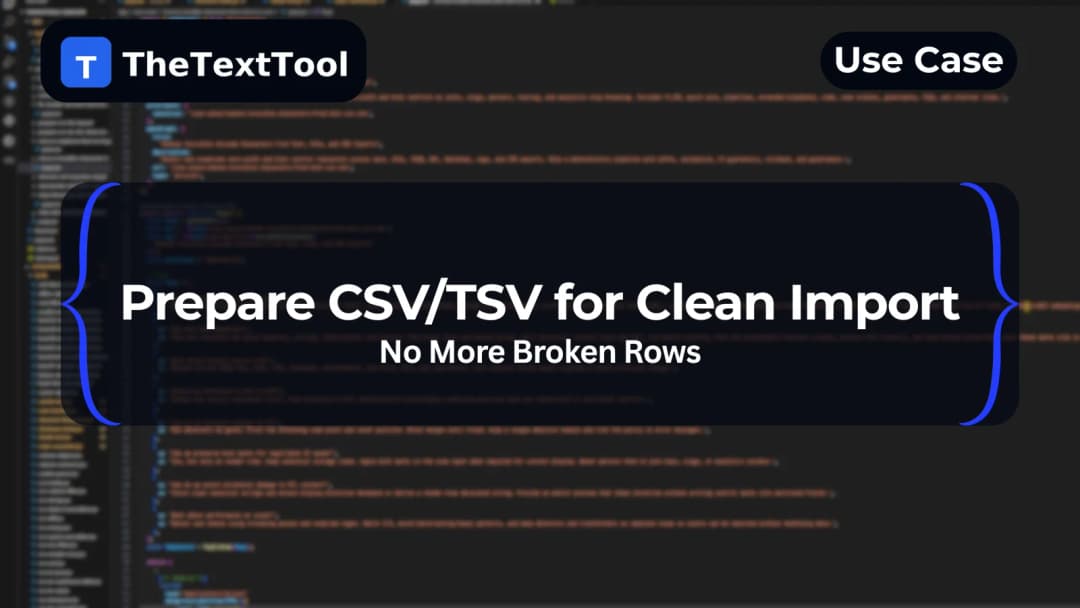 Prepare CSV/TSV for Clean Import — No More Broken Rows
