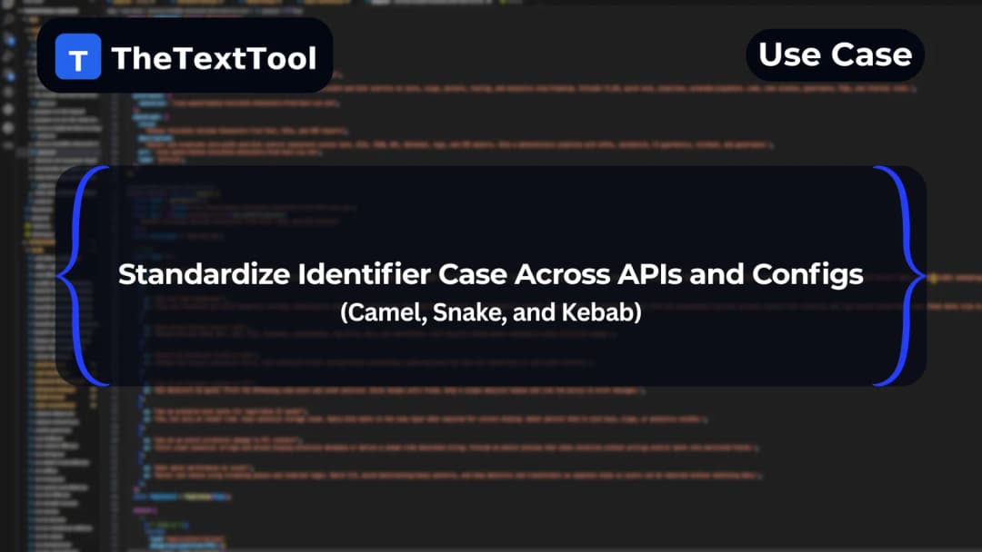 Standardize Identifier Case Across APIs and Configs (Camel, Snake, Kebab)