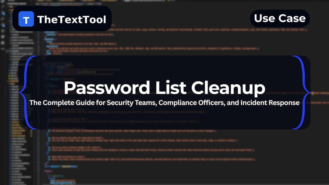 Password List Cleanup for Security Audits and Breach Analysis – Deduplicate, Analyze, and Enforce Password Policies