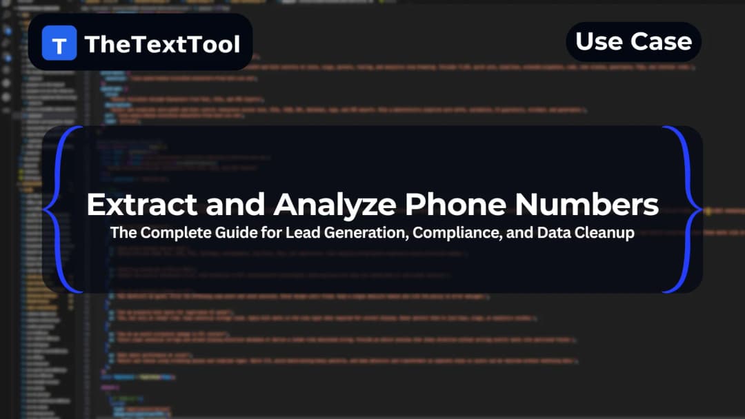 Extract and Analyze Phone Numbers – Lead Generation, Compliance, and Data Cleanup